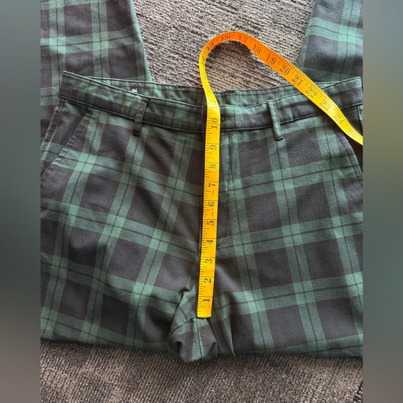 ZARA Men’s Pants Tartan Plaid Slim Chino Green Black Size 32 - Picture 8 of 12